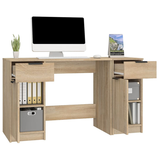 Schreibtisch mit Schubladen, Schreibtisch Klein, Schreibtisch Büro, Holz Schreibtisch, mit Beistellschrank, vidaXL, 1