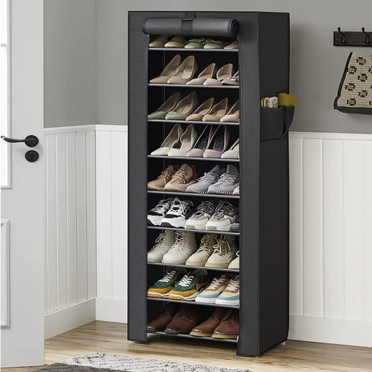 Schuhregal, mit 10 Ebenen, Schuhschrank, Schuhständer, 160 x 58 x 28 cm, für ca. 27 paar Schuhe, SONGMICS