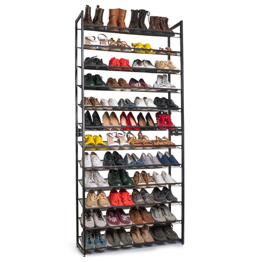 Schuhregal, 12 Ablagen, Schuhregal Schmal, Schuhregal Metall, Tatkraft Eiffel, n9