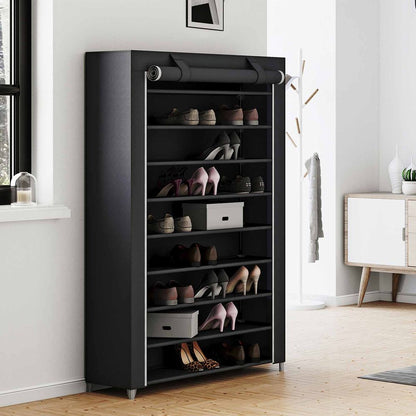 Schuhschrank, Schuhschrank Groß, XXXL, Schuhregal, mit 10 Ebenen, für 54 paar Schuhe, Stoffschrank, schwarz, Songmics, 12