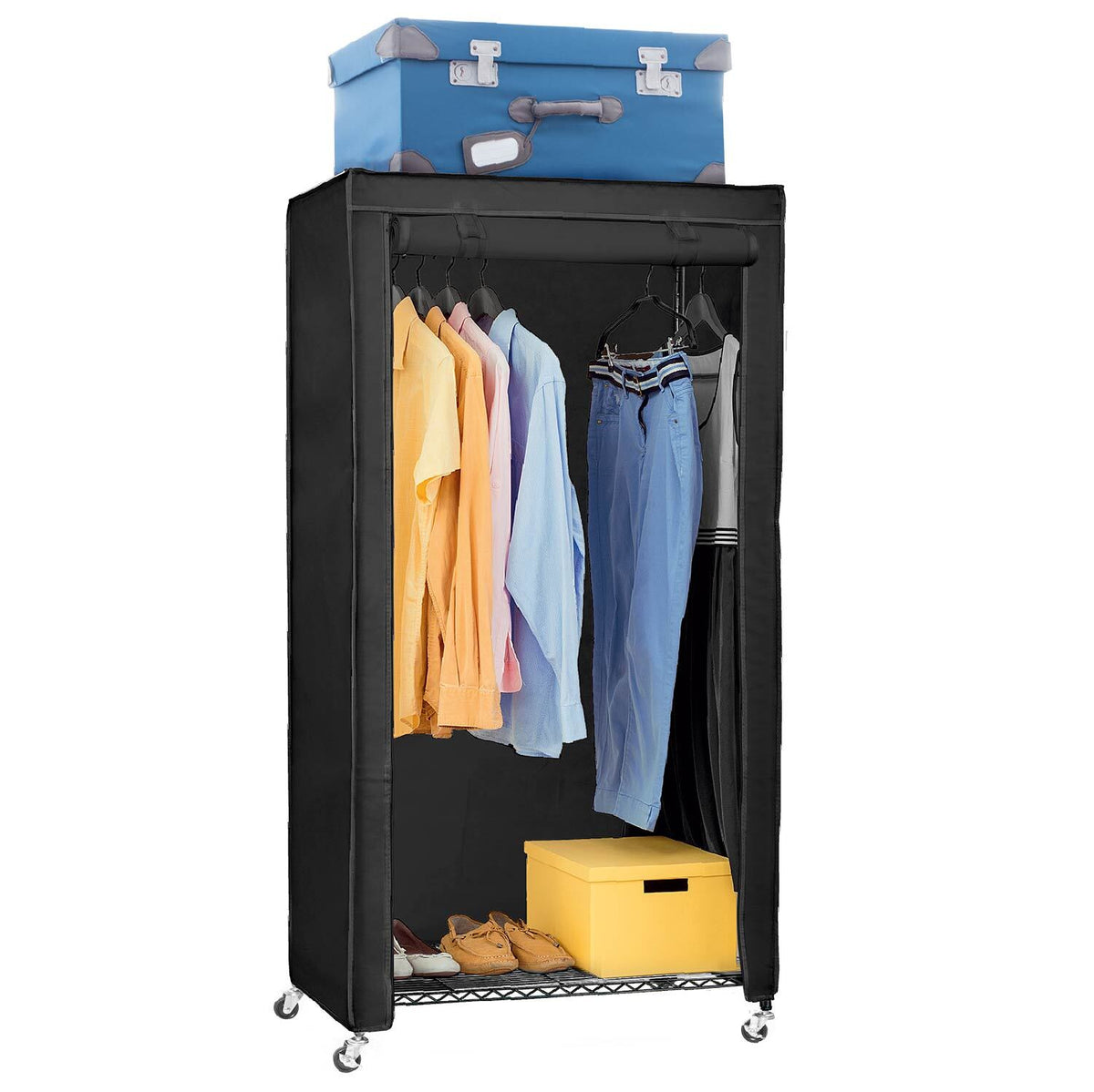Schwerlast Faltschrank, Kellerschrank, Schwarz, art moon Buffalo –