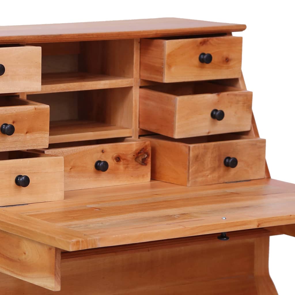 Sekretär, Kleiner Schreibtisch, Kleiner Sekretär, Holz, Massivholz Mahagoni, vidaXL, 4