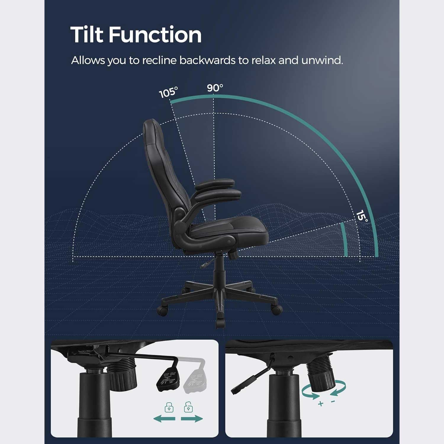 Bürostuhl, Ergonomischer bürostuhl, ergonomischer Schreibtischstuhl, Computerstuhl, höhenverstellbar bis 150 kg PU-Kunstleder