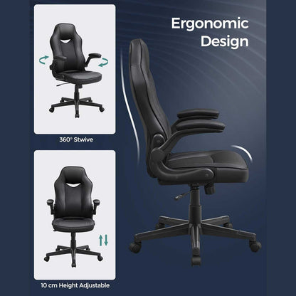 Bürostuhl, Ergonomischer bürostuhl, ergonomischer Schreibtischstuhl, Computerstuhl, höhenverstellbar, schwarz, SONGMICS, 3