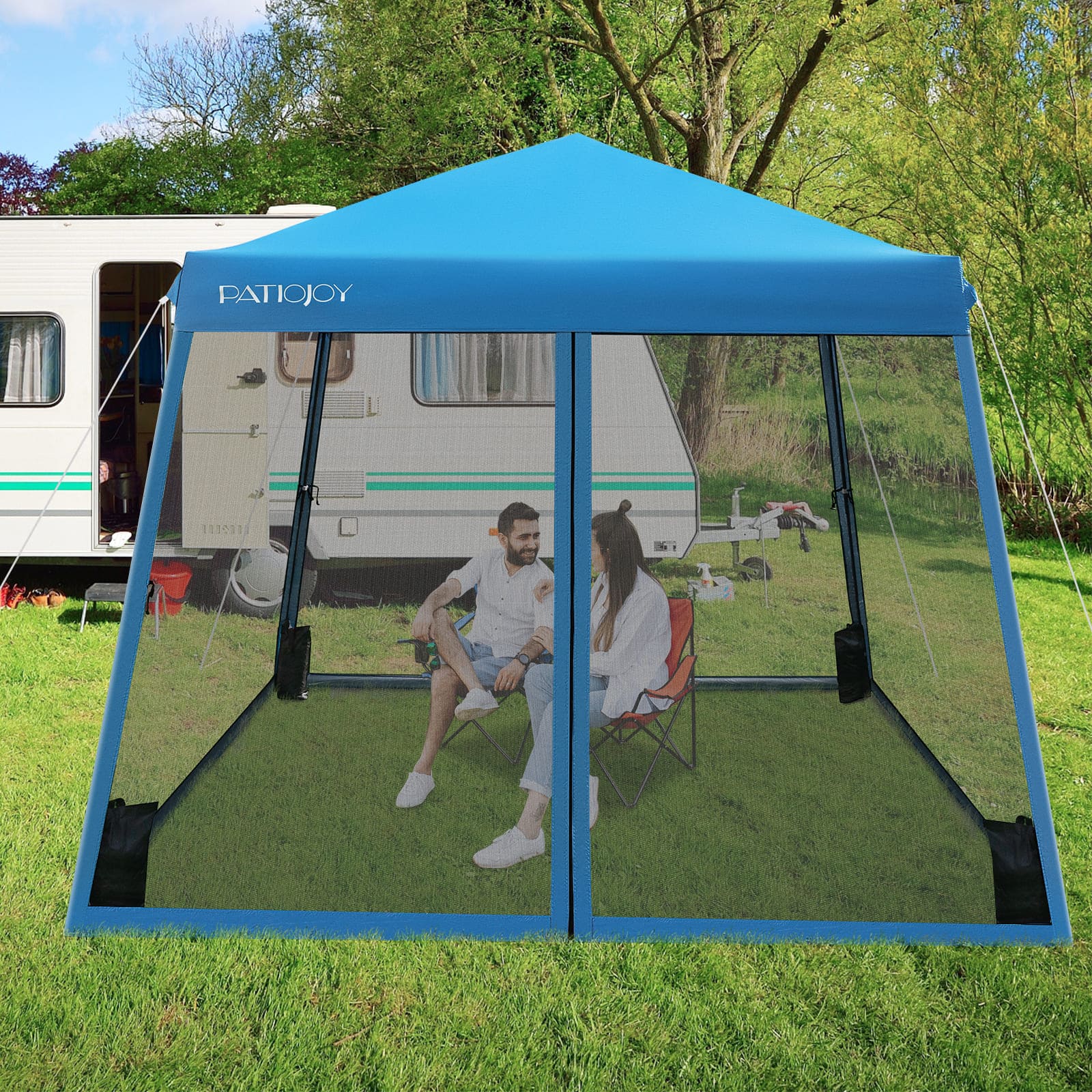Faltpavillon, Faltpavillon 3x3, Gartenpavillon, Stabile zelte, Großes Überdachungszelt Partyzelt, Festzelt, zelt, Costway, 2