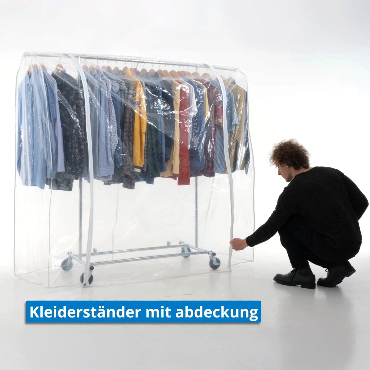 Stoffschrank, Faltschrank, Schwerlast-Kleiderständer, Kleiderständer mit Abdeckung, Tatkraft Drogo & Big, vl