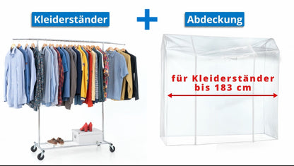 Stoffschrank, Faltschrank, Schwerlast Kleiderständer, bis 100 KG ,Kleiderständer mit Abdeckung, Tatkraft Duncan & Big, 12