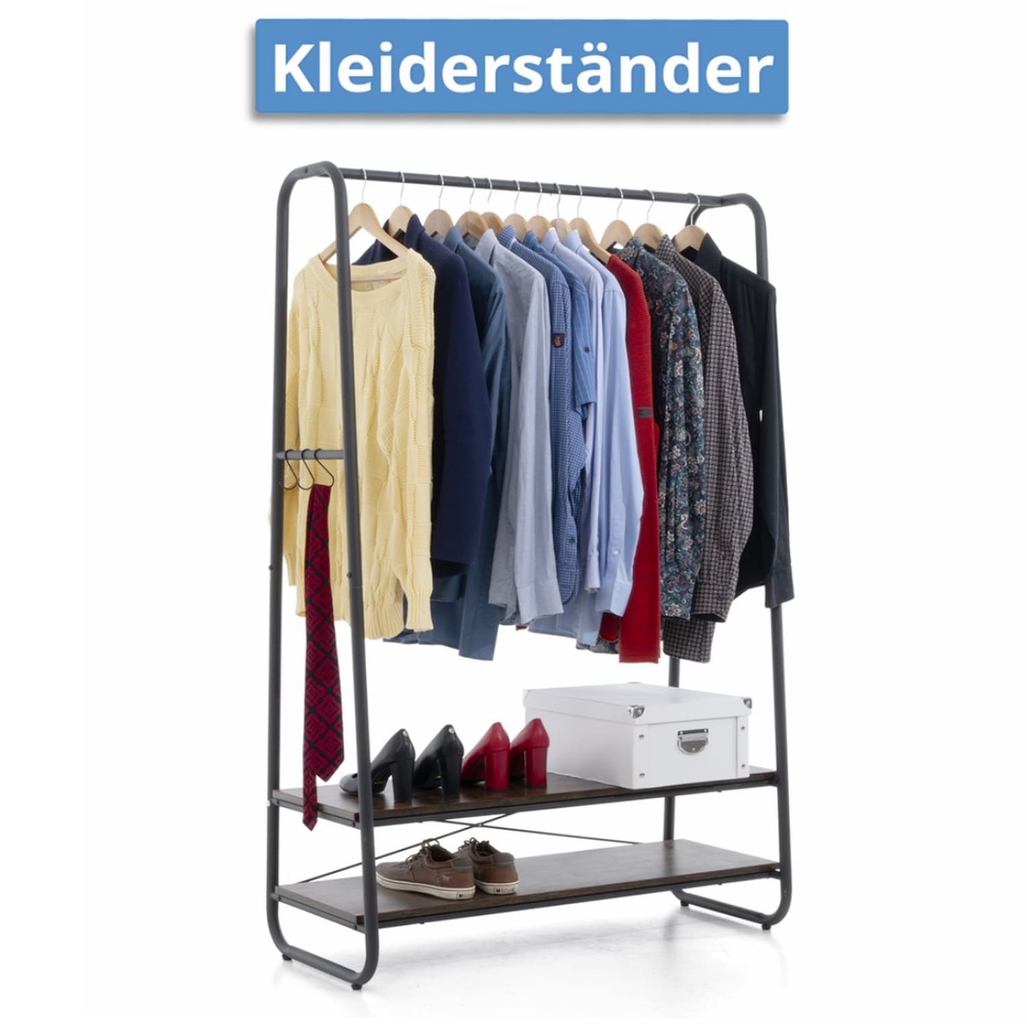 Stoffschrank, Schwerlast Kleiderständer, Bis 170 Kg, Jackenständer, Kleiderständer mit Abdeckung, Tatkraft Anneli & Anwalt, 4