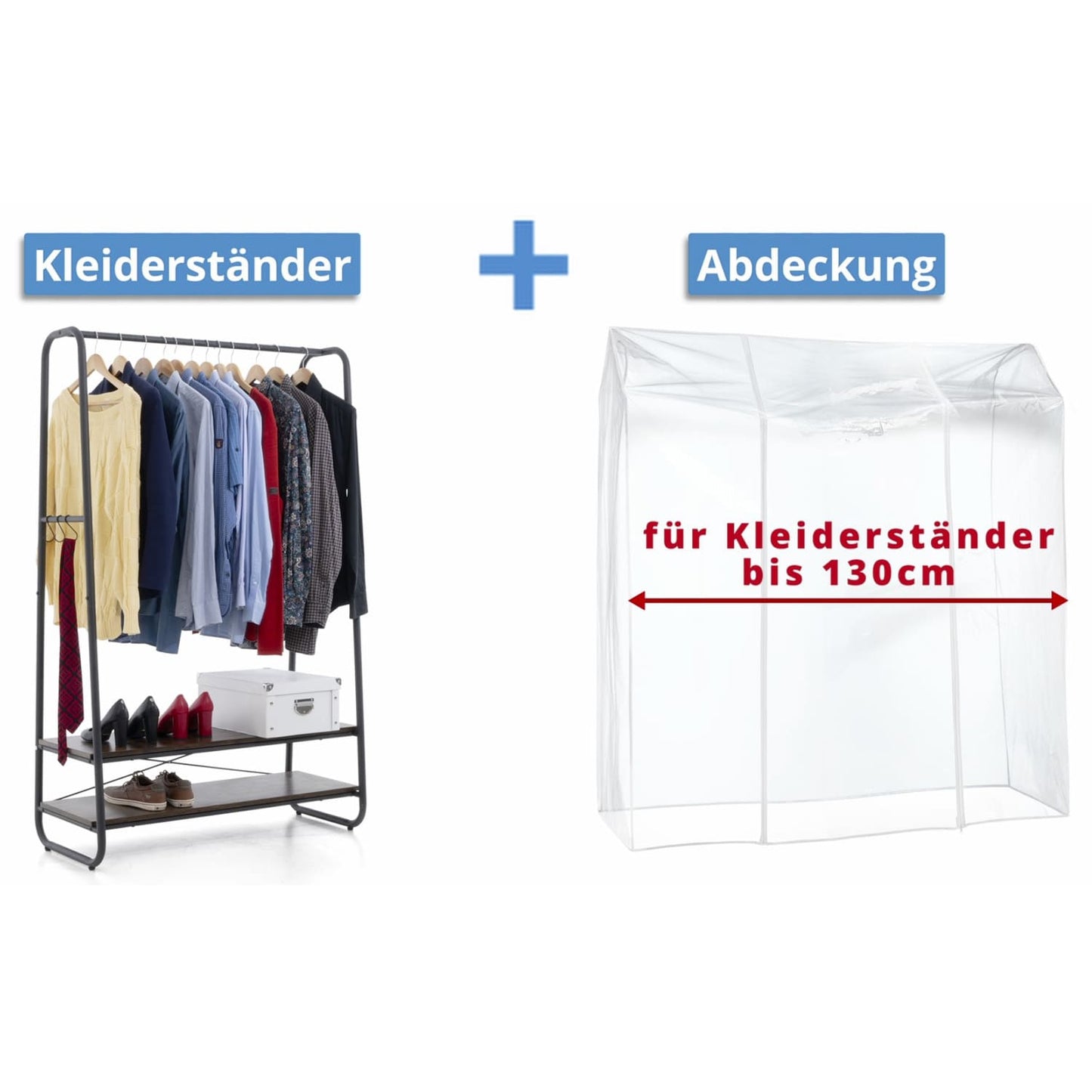 Stoffschrank, Schwerlast Kleiderständer, Bis 170 Kg, Jackenständer, Kleiderständer mit Abdeckung, Tatkraft Anneli & Anwalt, 6