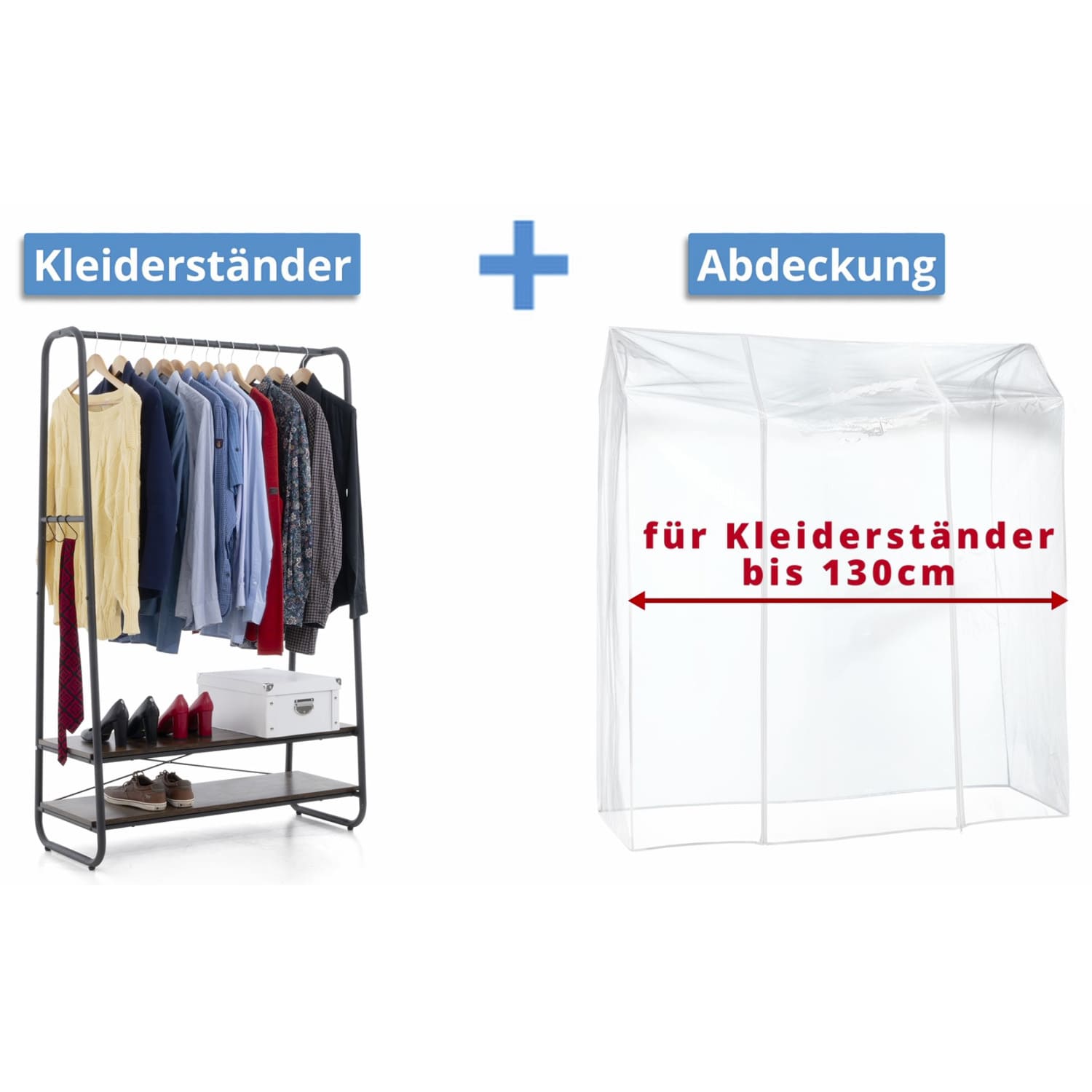 Stoffschrank, Schwerlast Kleiderständer, Bis 170 Kg, Jackenständer, Kleiderständer mit Abdeckung, Tatkraft Anneli & Anwalt, 6