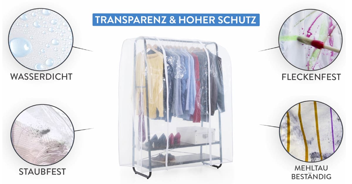 Stoffschrank, Schwerlast Kleiderständer, Bis 170 Kg, Jackenständer, Kleiderständer mit Abdeckung, Tatkraft Anneli & Anwalt, 8