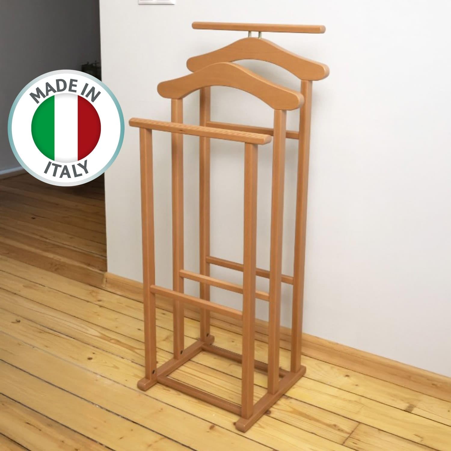 Stummer Diener, Made in Italy, Herrendiener Modern, 35x35x102 cm, Herrendiener Holz, Kirschbaum, Tatkraft Duke, 2