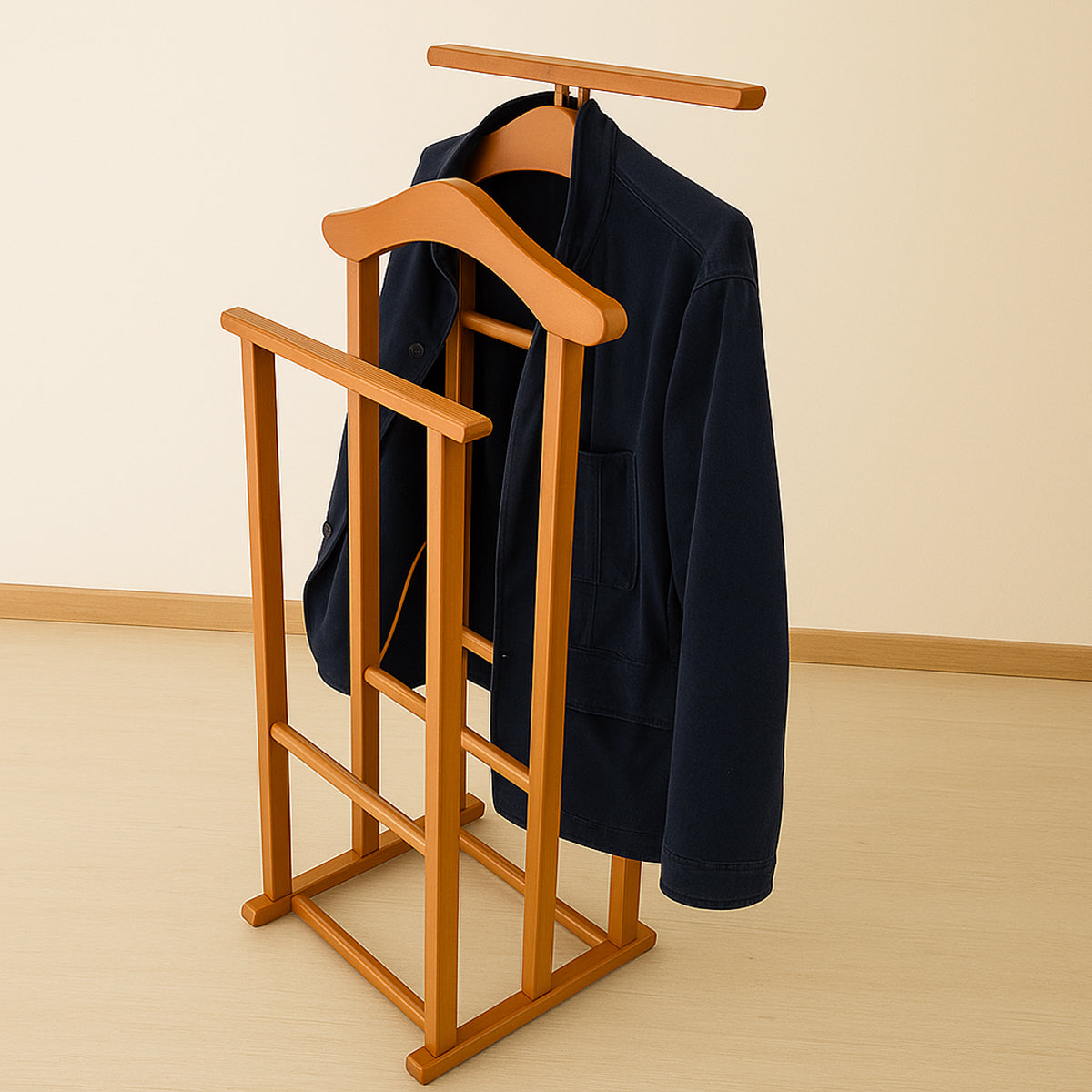 Stummer Diener, Made in Italy, Herrendiener Modern, 35x35x102 cm, Herrendiener Holz, Kirschbaum, Tatkraft Duke, 1