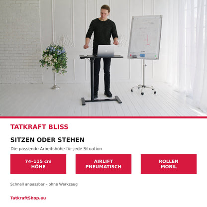 Tatkraft Bliss Laptoptisch zum Arbeiten im Sitzen und Stehen