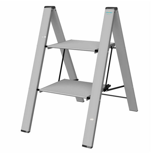 Trittleiter, Trittleiter klappbar, bis 150 kg, Colombo Leonardo 2 Silber, Trittleiter kaufen