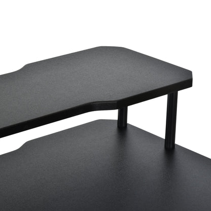 HOMCOM - Gaming-Tisch Schreibtisch Kopfhörerhaken Stahl+MDF Schwarz 120x60x90cm