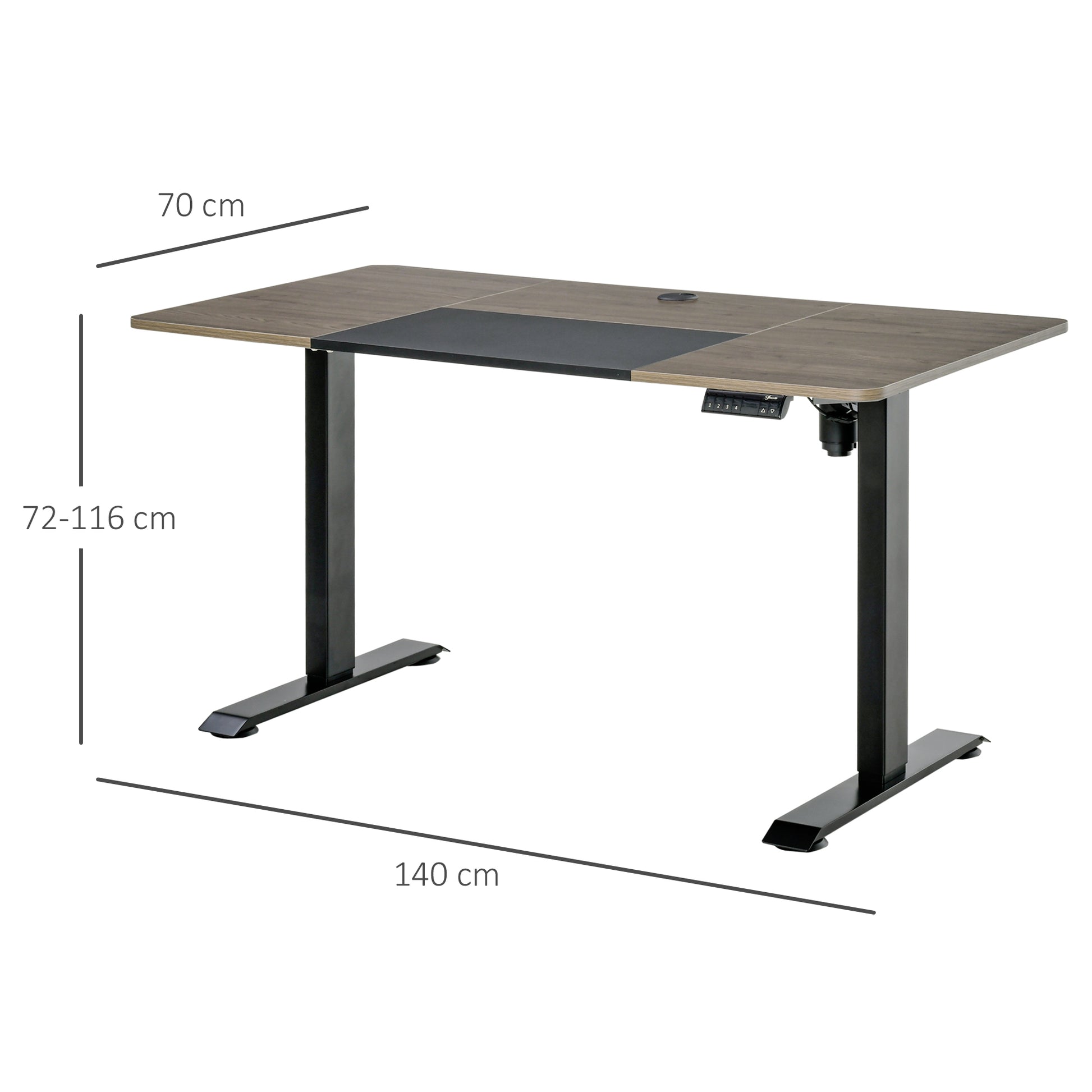 Höhenverstellbarer Schreibtisch Elektrisch, PC Tisch, Computertisch, Schreibtisch höhenverstellbar, PC Schreibtisch, Vinsetto, 1