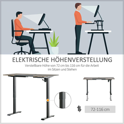 Höhenverstellbarer Schreibtisch Elektrisch, PC Tisch, Computertisch, Schreibtisch höhenverstellbar, PC Schreibtisch, Vinsetto, 2