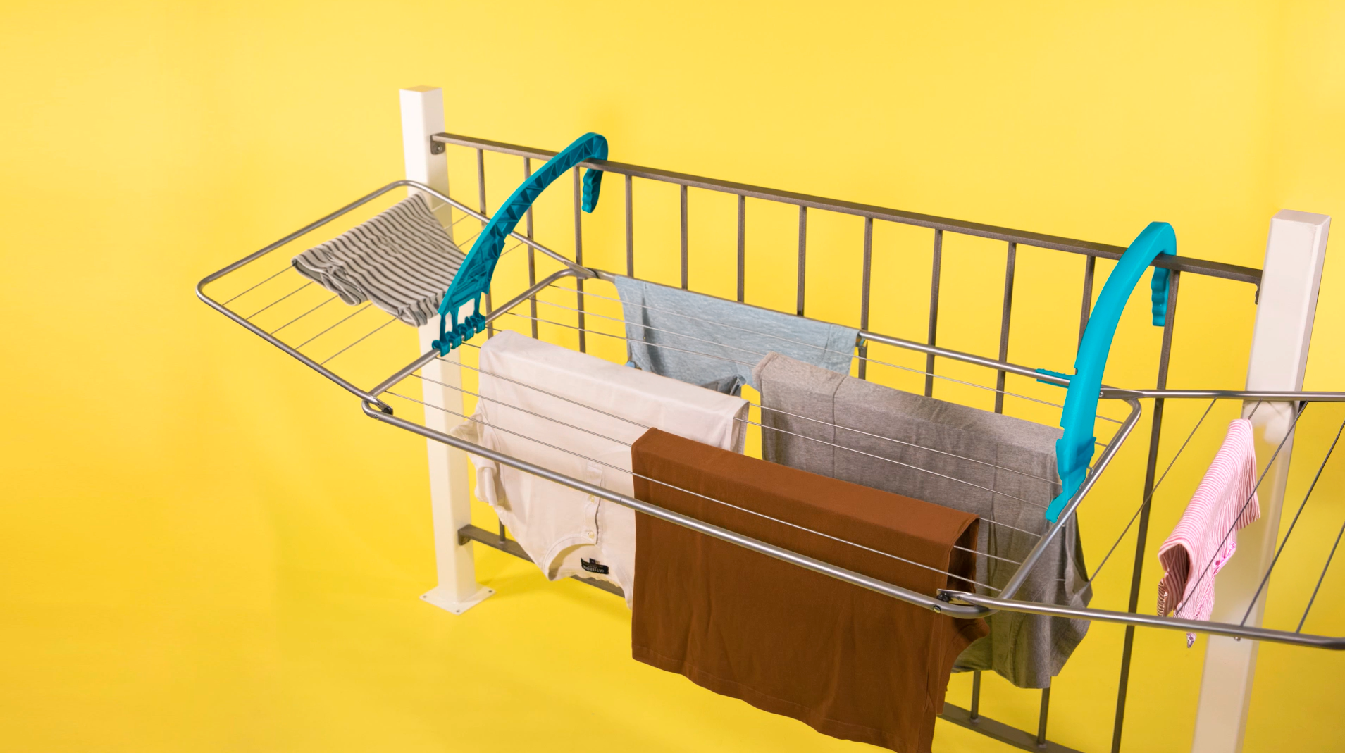Wäscheständer Platzsparend, Wäscheständer Balkon, Flügelwäschetrockner, Colombo BALCONY 18, 4