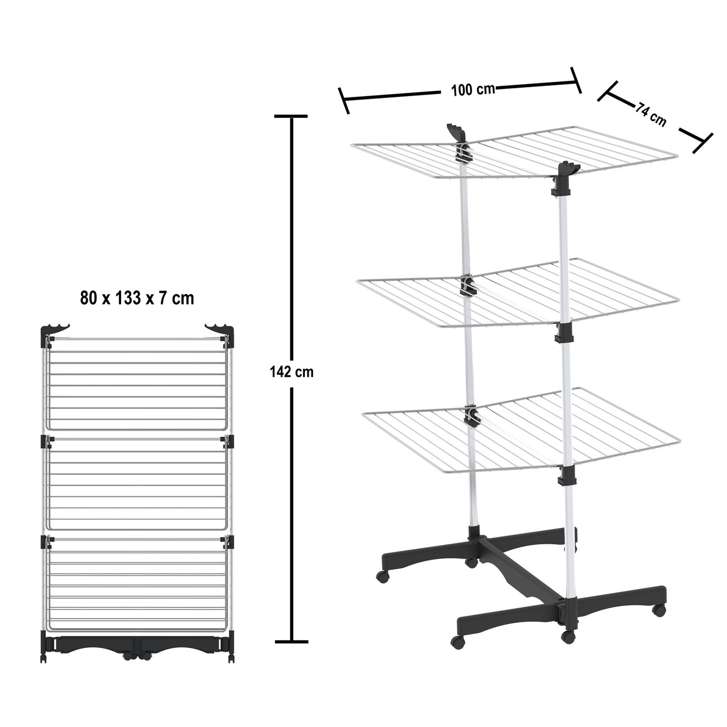 Wäscheständer, Turmwäscheständer, Wäscheständer Hoch, Wäscheständer Platzsparend, Wäscheständer Klappbar, Vertical 40, 7