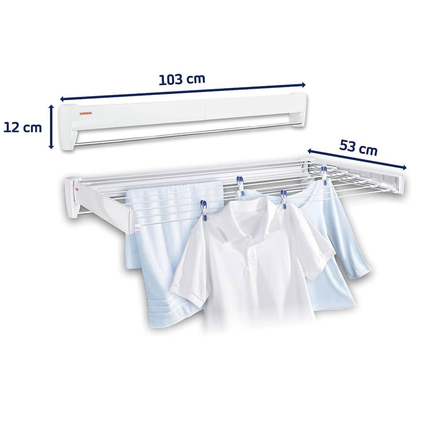 Wandwäschetrockner,  Wäscheständer ausziehbar, Wäscheständer wand, Wäscheständer platzsparend, Leifheit Telegant Plus 100, 13