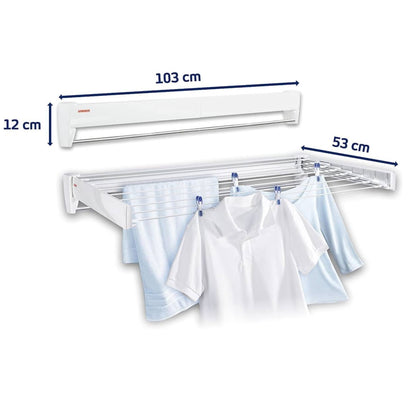 Wandwäschetrockner,  Wäscheständer ausziehbar, Wäscheständer wand, Wäscheständer platzsparend, Leifheit Telegant Plus 100, 13