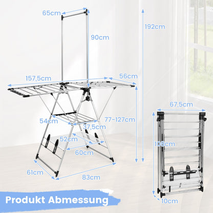 Wäscheständer Turm, Wäscheständer Platzsparend, Flügelwäschetrockner, Wäscheständer Hoch, Wäscheständer Klappbar, Costway, 7