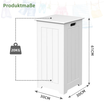 Wäschekorb, Wäscheschrank freistehend, Wäschetruhe Holz, Wäschesammler mit Deckel, Lagerschrank, Badschrank,Costway, 6
