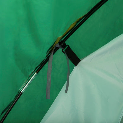 Outsunny - Kuppelzelt 2-3 Personen 190T Glasfaser Polyester Grün+Gelb 325x183x130cm Heringe
