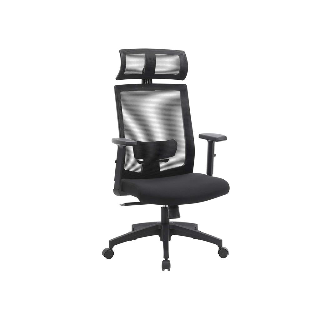 Bürostuhl, Schreibtischstuhl, Ergonomischer stuhl, mit Netzbespannung, arretierbarer Neigungswinkel bis 120°, Schwarz, Songmics, 1