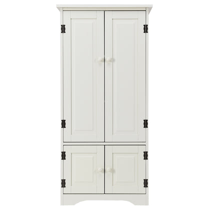 Badezimmer Unterschrank, Highboard Hochschrank, Kommode mit Verstellbaren Ablageboden, Badezimmerschrank Schmal, Costway, 6