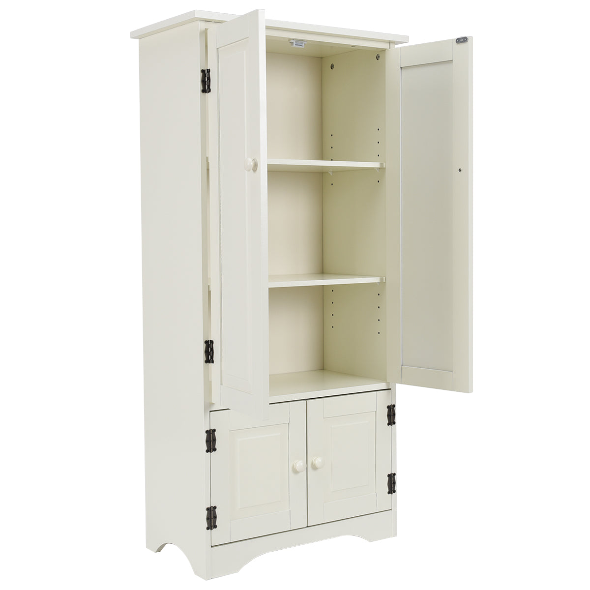 Badezimmer Unterschrank, Highboard Hochschrank, Kommode mit Verstellbaren Ablageboden, Badezimmerschrank Schmal, Costway, 7