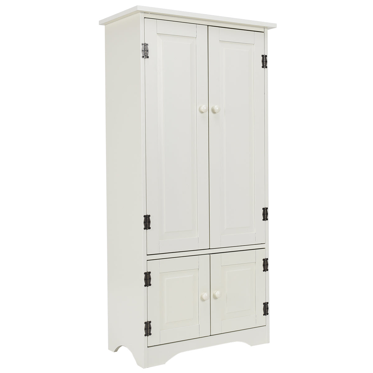 Badezimmer Unterschrank, Highboard Hochschrank, Kommode mit Verstellbaren Ablageboden, Badezimmerschrank Schmal, Costway, 4