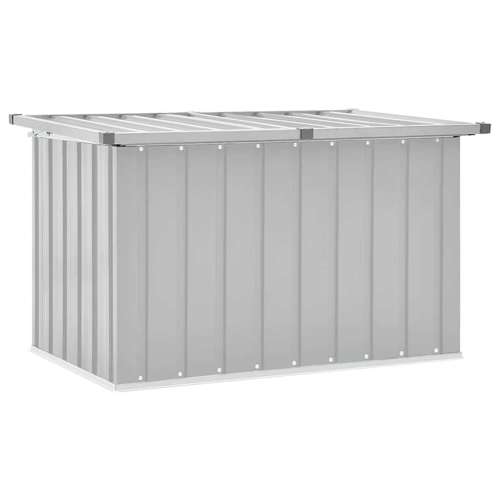 Gartenbox Metall, Gartenbox xxl, 109 x 67 x 65 cm, Aufbewahrungsbox garten, Gartentruhe, Werkzeugkasten, Verzinktem Stahl, Grau, vidaXL