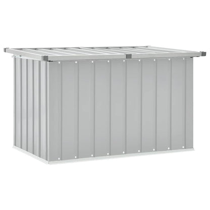 Gartenbox Metall, Gartenbox xxl, 109 x 67 x 65 cm, Aufbewahrungsbox garten, Gartentruhe, Werkzeugkasten, Verzinktem Stahl, Grau, vidaXL