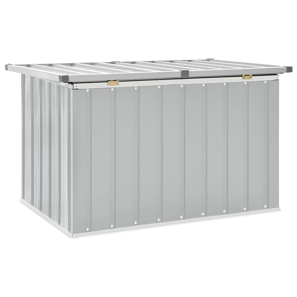 Gartenbox Metall, Gartenbox xxl, 109 x 67 x 65 cm, Aufbewahrungsbox garten, Werkzeugkasten, Verzinktem Stahl, Grau, vidaXL, 3