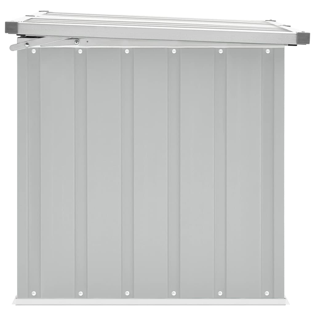 Gartenbox Metall, Gartenbox xxl, 109 x 67 x 65 cm, Aufbewahrungsbox garten, Werkzeugkasten, Verzinktem Stahl, Grau, vidaXL, 4