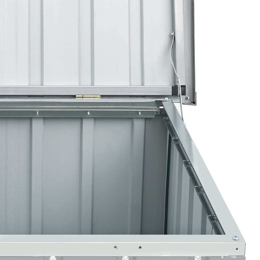 Gartenbox Metall, Gartenbox xxl, 149x99x93 cm, Aufbewahrungsbox garten, Werkzeugkasten, Verzinktem Stahl, Grau, vidaXL, 7