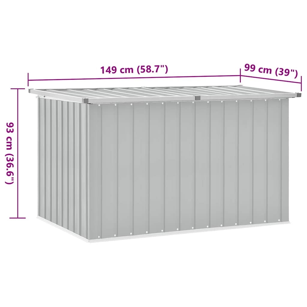 Gartenbox Metall, Gartenbox xxl, 149x99x93 cm, Aufbewahrungsbox garten, Werkzeugkasten, Verzinktem Stahl, Grau, vidaXL, 