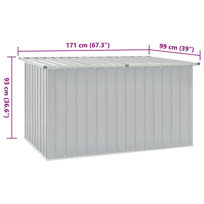 Gartenbox Metall, Gartenbox xxl, 171x99x93 cm, Aufbewahrungsbox garten, Werkzeugkasten, Verzinktem Stahl, Grau, vidaXL, 9