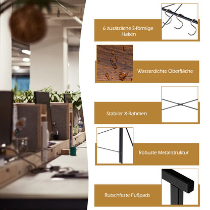 Costway - Klappbarer Computertisch Arbeitstisch mit Metallrahmen Laptop-Tisch bis 115 kg belastbar Braun 100 x 50 x 75 cm