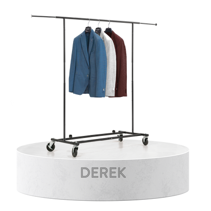 kleiderständer stabil, kleiderständer auf rollen, kleiderständer metall, kleiderständer schwarz, Tatkraft Derek, 2