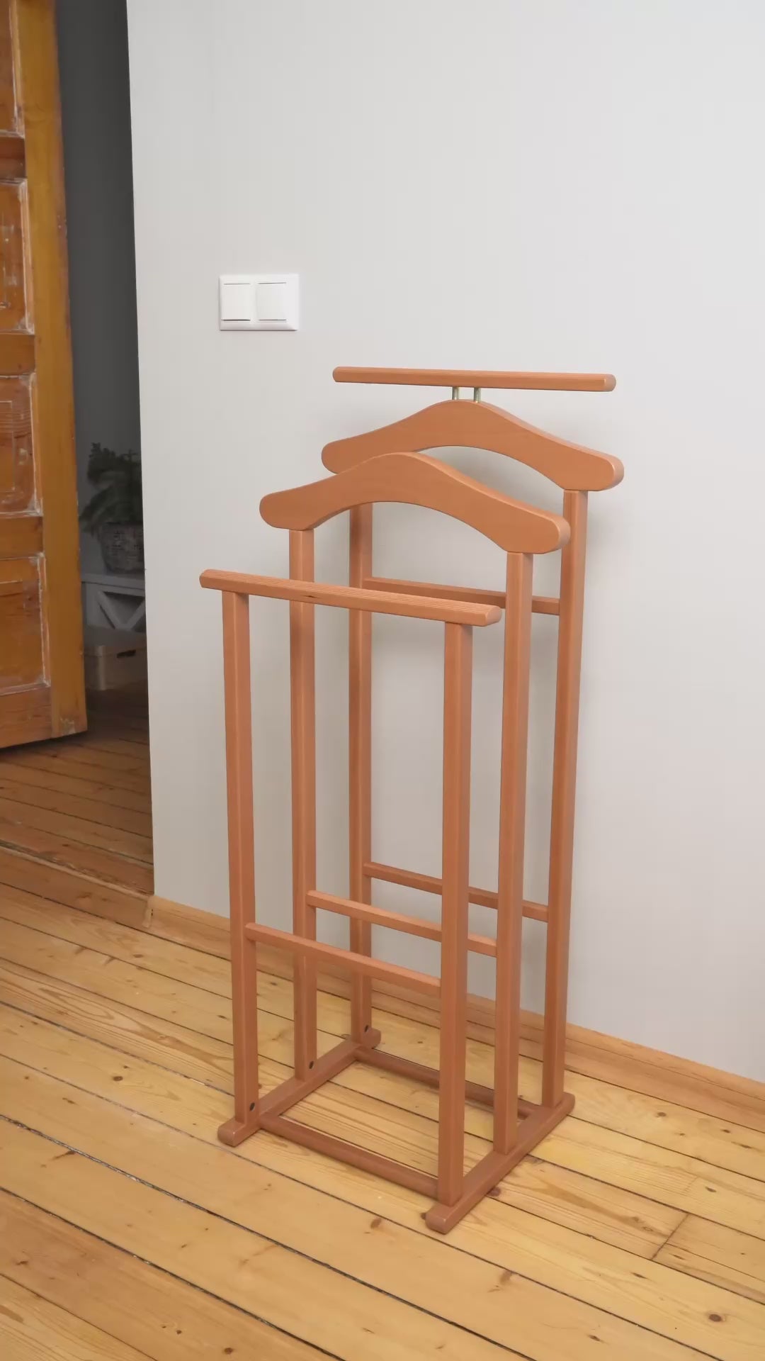 Tatkraft Duke - Stummer Diener, Made in Italy, Herrendiener Modern, 2 Kleiderbügeln und 2 Hosenstangen