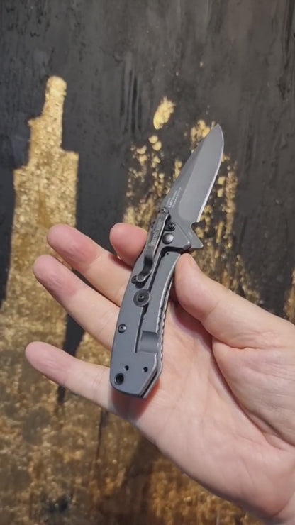 Klappmesser, EDC Messer, Stahl 8Cr13MoV mit Titan Carbo-Nitride Coating, Frame Lock, Hinderer-Design, video