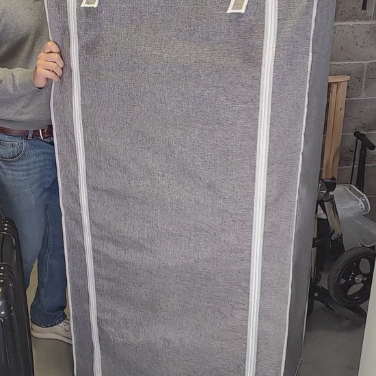 Schwerlast Faltschrank mit Rollen, Kleiderständer Stabil, Mobiler Kleiderschrank, Art Moon Buffalo, video