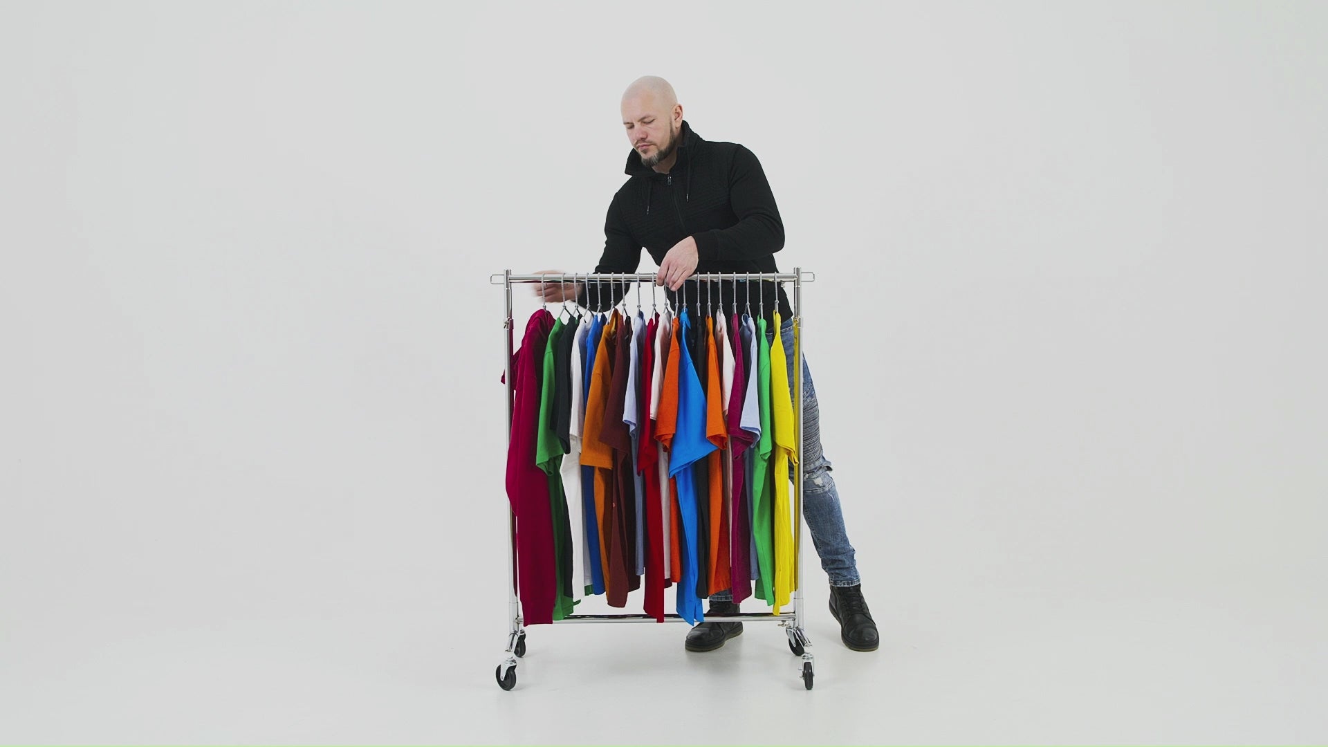 Kleiderständer, Kleiderständer Stabil, Kleiderständer auf Rädern, ausziehbare Kleiderstange, Tatkraft Urban, v