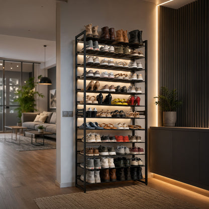 schuhschrank, Hoch, Große, schuhregal metall, 12 ablagen, schuhregal schmal, Tatkraft Eiffel, schuhregal kaufen