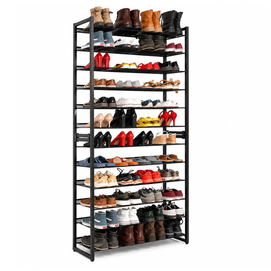 schuhschrank, Schuhregal, 12 Ablagen, Schuhregal Schmal, Schuhregal Metall,  Hoch, Große, Tatkraft Eiffel, schuhregal kaufen