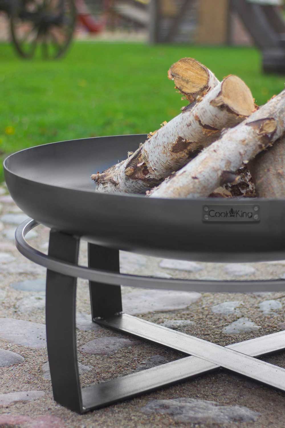 Feuerschale, Feuerschale Garten, Feuerschale 80 cm, Höhe: 36cm, aus Stahl, Cook King Viking, 9