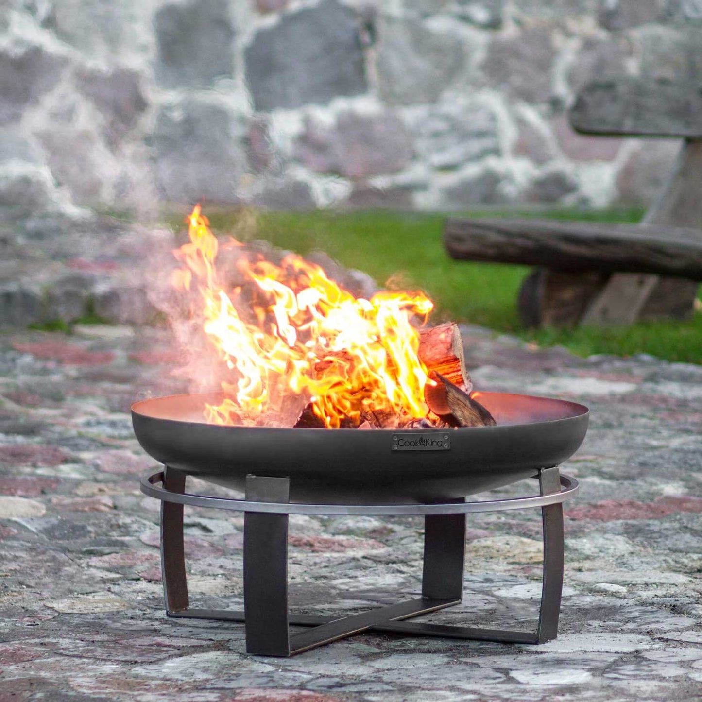 Feuerschale, Feuerschale Garten, Feuerschale 100 cm, Höhe: 36cm, aus Stahl, Cook King Viking, 15